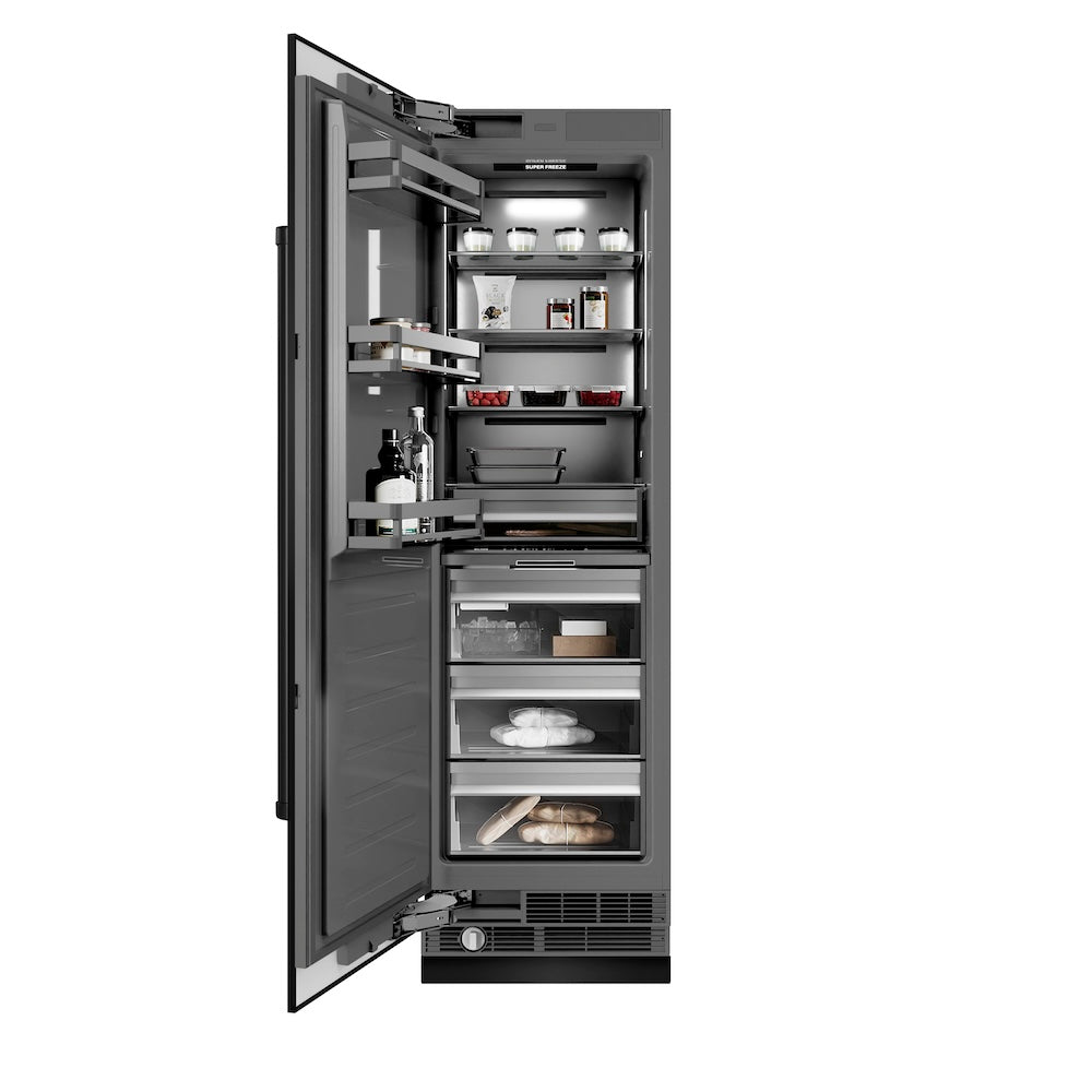 ZLINE 24 in. 12.4 cu. ft. Column Freezer in Black Stainless Steel with Graphite Gray Interior (RCFV-BS-24)