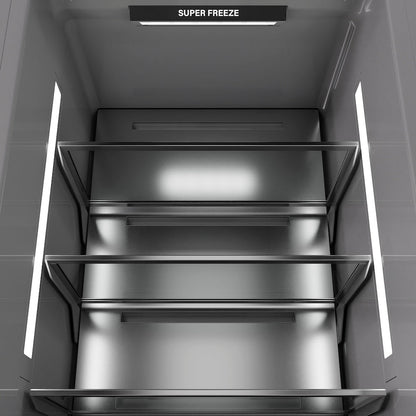 ZLINE 18 in. 8.6 cu. ft. Right Hinge Column Freezer in Black Stainless Steel with Graphite Gray Interior (RCFVR-BS-18)