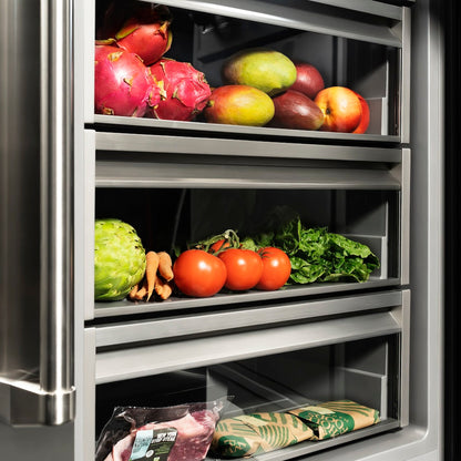 ZLINE 24 in. 12.5 cu. ft. Column Refrigerator in Black Stainless Steel with Graphite Gray Interior (RCRV-BS-24)