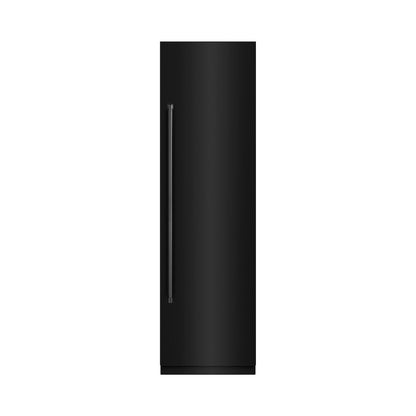 ZLINE 24 in. 12.5 cu. ft. Column Refrigerator in Black Stainless Steel with Graphite Gray Interior (RCRV-BS-24)