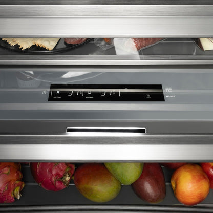 ZLINE 30 in. 16.7 cu. ft. Column Refrigerator in Black Stainless Steel with Graphite Gray Interior (RCRV-BS-30)