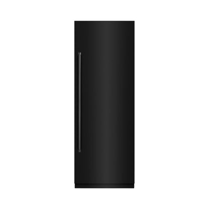 ZLINE 30 in. 16.7 cu. ft. Column Refrigerator in Black Stainless Steel with Graphite Gray Interior (RCRV-BS-30)