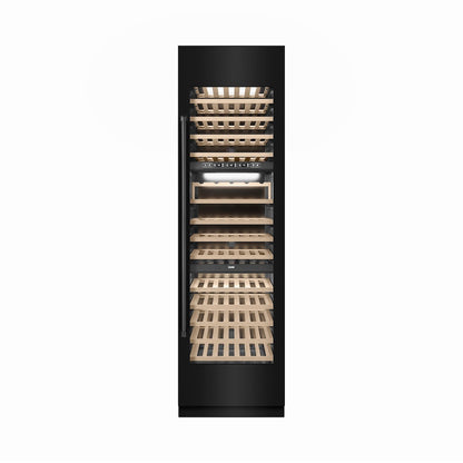 ZLINE 24 in. 12.4 cu. ft. Triple Zone 100 Bottle Column Wine Cooler in Black Stainless Steel (RCWV-BS-24)