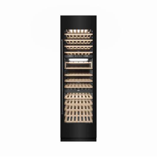 ZLINE 24 in. 12.4 cu. ft. Triple Zone 100 Bottle Column Wine Cooler in Black Stainless Steel (RCWV-BS-24)