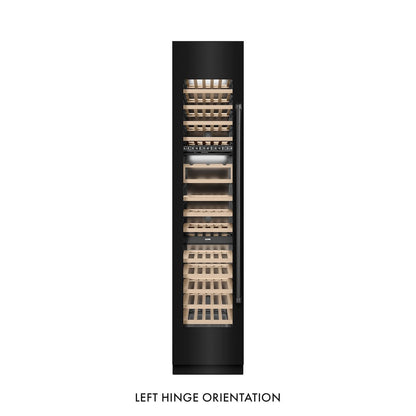ZLINE 18 in. 9.0 cu. ft. Triple Zone 68 Bottle Left Hinge Column Wine Cooler in Black Stainless Steel (RCWVL-BS-18)