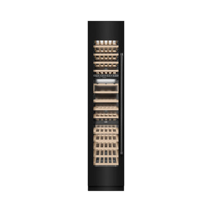 ZLINE 18 in. 9.0 cu. ft. Triple Zone 68 Bottle Left Hinge Column Wine Cooler in Black Stainless Steel (RCWVL-BS-18)