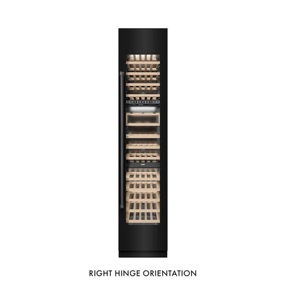 ZLINE 18 in. 9.0 cu. ft. Triple Zone 68 Bottle Right Hinge Column Wine Cooler in Black Stainless Steel (RCWVR-BS-18)