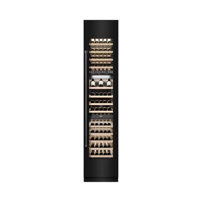 ZLINE 18 in. 9.0 cu. ft. Triple Zone 68 Bottle Right Hinge Column Wine Cooler in Black Stainless Steel (RCWVR-BS-18)