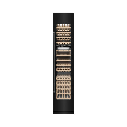 ZLINE 18 in. 9.0 cu. ft. Triple Zone 68 Bottle Right Hinge Column Wine Cooler in Black Stainless Steel (RCWVR-BS-18)