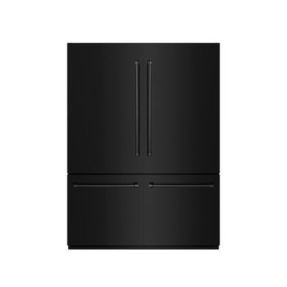 ZLINE 60 in. 32.2 cu. ft. French Door Built-In Bottom Freezer Refrigerator with Water Dispensers and Ice Makers in Black Stainless Steel with Graphite Gray Interior (GRBIV-BS-60)