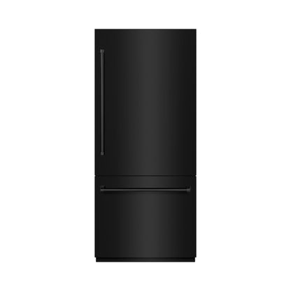 ZLINE 36 in. 19.8 cu. ft. Built-In Bottom Freezer Refrigerator with Water Dispenser and Ice Maker in Black Stainless Steel (RBIT-BS-36)