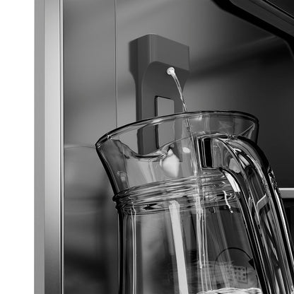 ZLINE Autograph Edition 36 in. 19.6 cu. ft. French Door Built-In Bottom Freezer Refrigerator with Water Dispenser and Ice Maker in Black Stainless Steel with Stainless Steel Interior and Polished Gold Helix Handles (SRBIVZ-BS36KG)