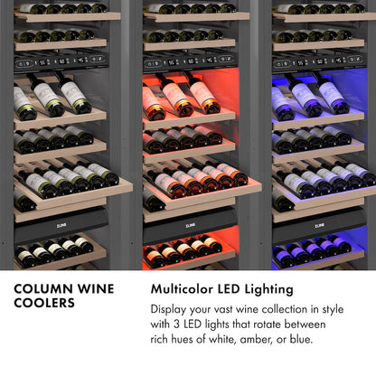 ZLINE 24 in. 12.4 cu. ft. Triple Zone 100 Bottle Column Wine Cooler in White Matte (RCWV-WM-24)
