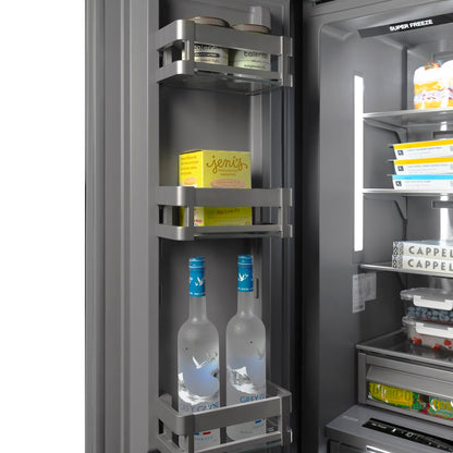 ZLINE Autograph Edition 18 in. 8.6 cu. ft. Panel Ready Left Hinge Column Freezer with Graphite Gray Interior and Champagne Bronze Accents (RBCFVLZ-18-CB)