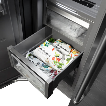 ZLINE Autograph Edition 18 in. 8.6 cu. ft. Panel Ready Left Hinge Column Freezer with Graphite Gray Interior and Champagne Bronze Accents (RBCFVLZ-18-CB)