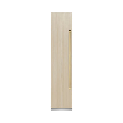 ZLINE Autograph Edition 18 in. 8.6 cu. ft. Panel Ready Left Hinge Column Freezer with Graphite Gray Interior and Champagne Bronze Accents (RBCFVLZ-18-CB)