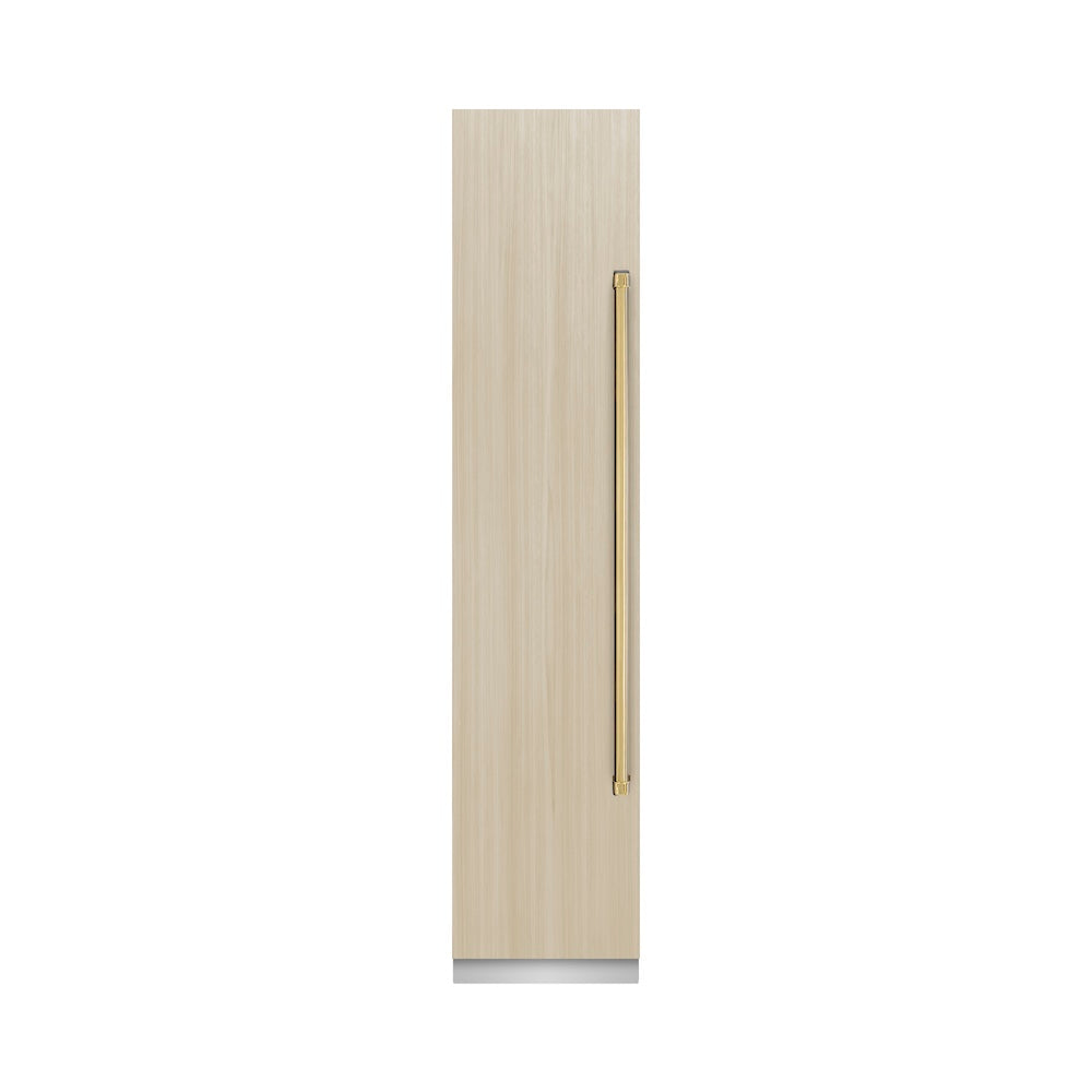 ZLINE Autograph Edition 18 in. 8.6 cu. ft. Panel Ready Left Hinge Column Freezer with Graphite Gray Interior and Polished Gold Accents (RBCFVLZ-18-G)
