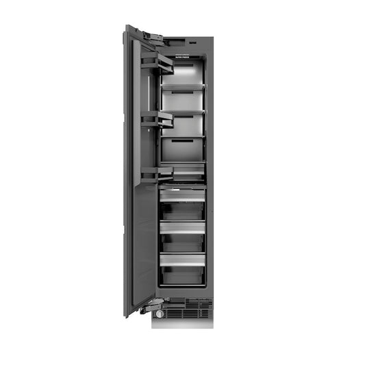 ZLINE Autograph Edition 18 in. 8.6 cu. ft. Panel Ready Left Hinge Column Freezer with Graphite Gray Interior and Polished Gold Accents (RBCFVLZ-18-G)