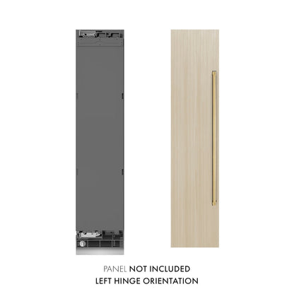 ZLINE Autograph Edition 18 in. 8.6 cu. ft. Panel Ready Left Hinge Column Freezer with Graphite Gray Interior and Polished Gold Accents (RBCFVLZ-18-G)