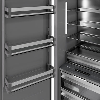 ZLINE Autograph Edition 18 in. 8.6 cu. ft. Panel Ready Left Hinge Column Freezer with Graphite Gray Interior and Matte Black Accents (RBCFVLZ-18-MB)
