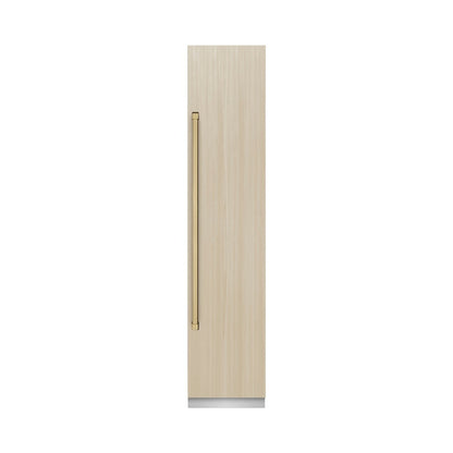 ZLINE Autograph Edition 18 in. 8.6 cu. ft. Panel Ready Right Hinge Column Freezer with Graphite Gray Interior and Champagne Bronze Accents (RBCFVRZ-18-CB)