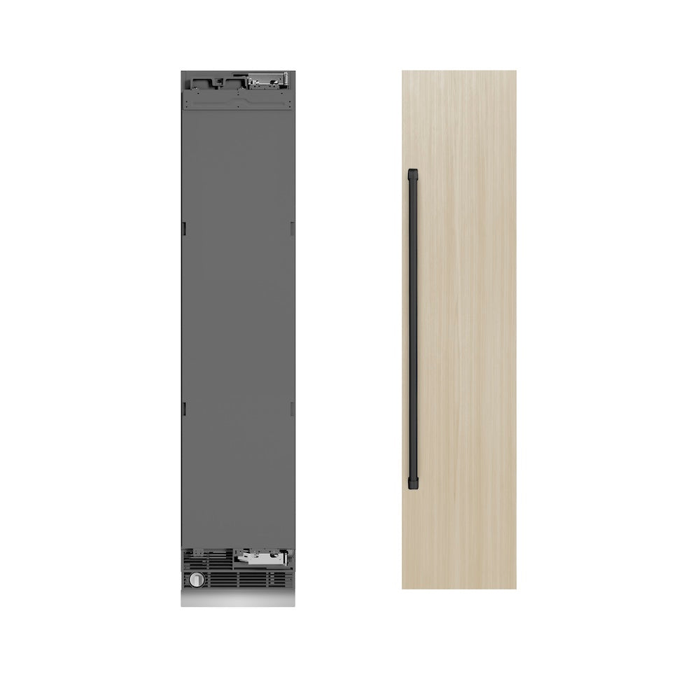 ZLINE Autograph Edition 18 in. 8.6 cu. ft. Panel Ready Right Hinge Column Freezer with Graphite Gray Interior and Matte Black Accents (RBCFVRZ-18-MB)