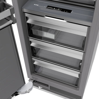 ZLINE Autograph Edition 24 in. 12.4 cu. ft. Panel Ready Column Freezer with Graphite Gray Interior and Champagne Bronze Accents (RBCFVZ-24-CB)
