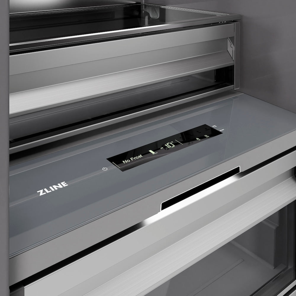 ZLINE Autograph Edition 24 in. 12.4 cu. ft. Panel Ready Column Freezer with Graphite Gray Interior and Champagne Bronze Accents (RBCFVZ-24-CB)