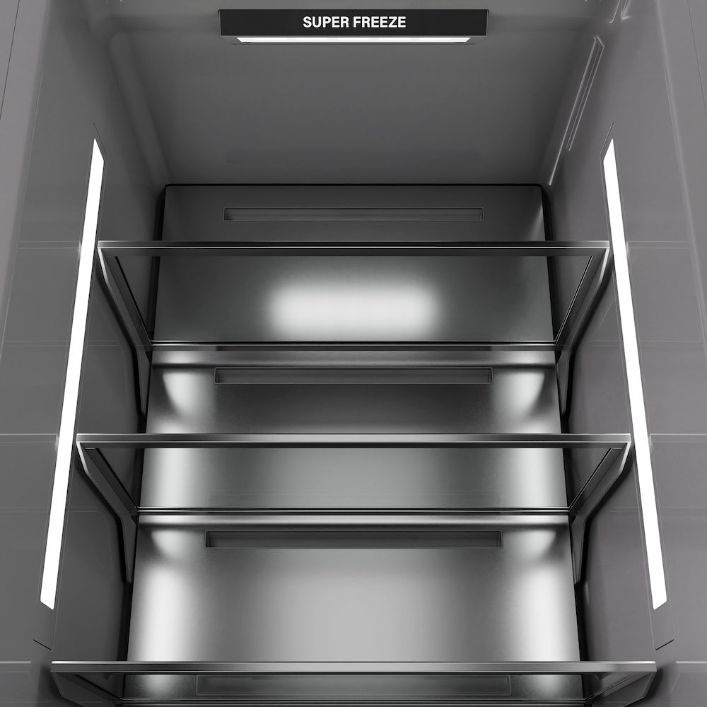 ZLINE Autograph Edition 24 in. 12.4 cu. ft. Panel Ready Column Freezer with Graphite Gray Interior and Polished Gold Accents (RBCFVZ-24-G)