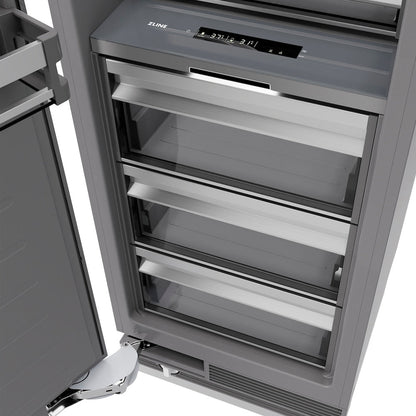 ZLINE 24 in. 12.5 cu. ft. Panel Ready Column Refrigerator with Graphite Gray Interior (RBCRV-24)