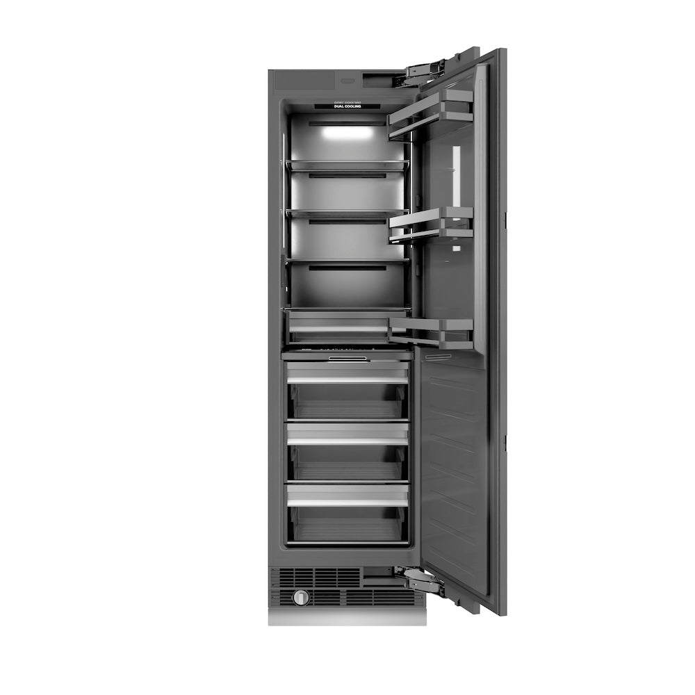 ZLINE 24 in. 12.5 cu. ft. Panel Ready Column Refrigerator with Graphite Gray Interior (RBCRV-24)