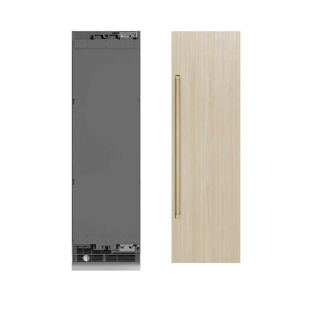 ZLINE Autograph Edition 24 in. 12.5 cu. ft. Panel Ready Column Refrigerator with Graphite Gray Interior and Champagne Bronze Accents (RBCRVZ-24-CB)