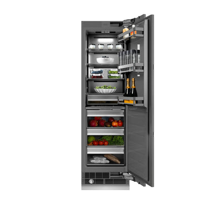 ZLINE Autograph Edition 24 in. 12.5 cu. ft. Panel Ready Column Refrigerator with Graphite Gray Interior and Polished Gold Accents (RBCRVZ-24-G)