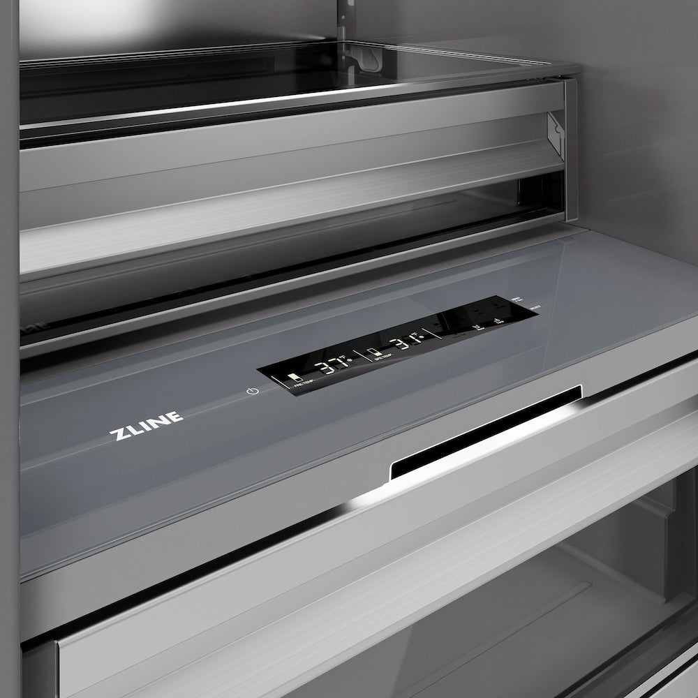 ZLINE Autograph Edition 30 in. 16.7 cu. ft. Panel Ready Column Refrigerator with Graphite Gray Interior and Champagne Bronze Accents (RBCRVZ-30-CB)