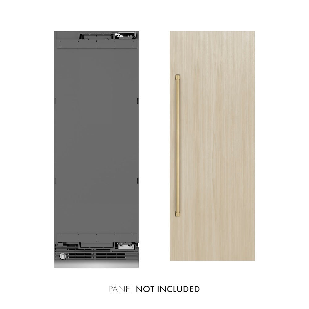 ZLINE Autograph Edition 30 in. 16.7 cu. ft. Panel Ready Column Refrigerator with Graphite Gray Interior and Champagne Bronze Accents (RBCRVZ-30-CB)