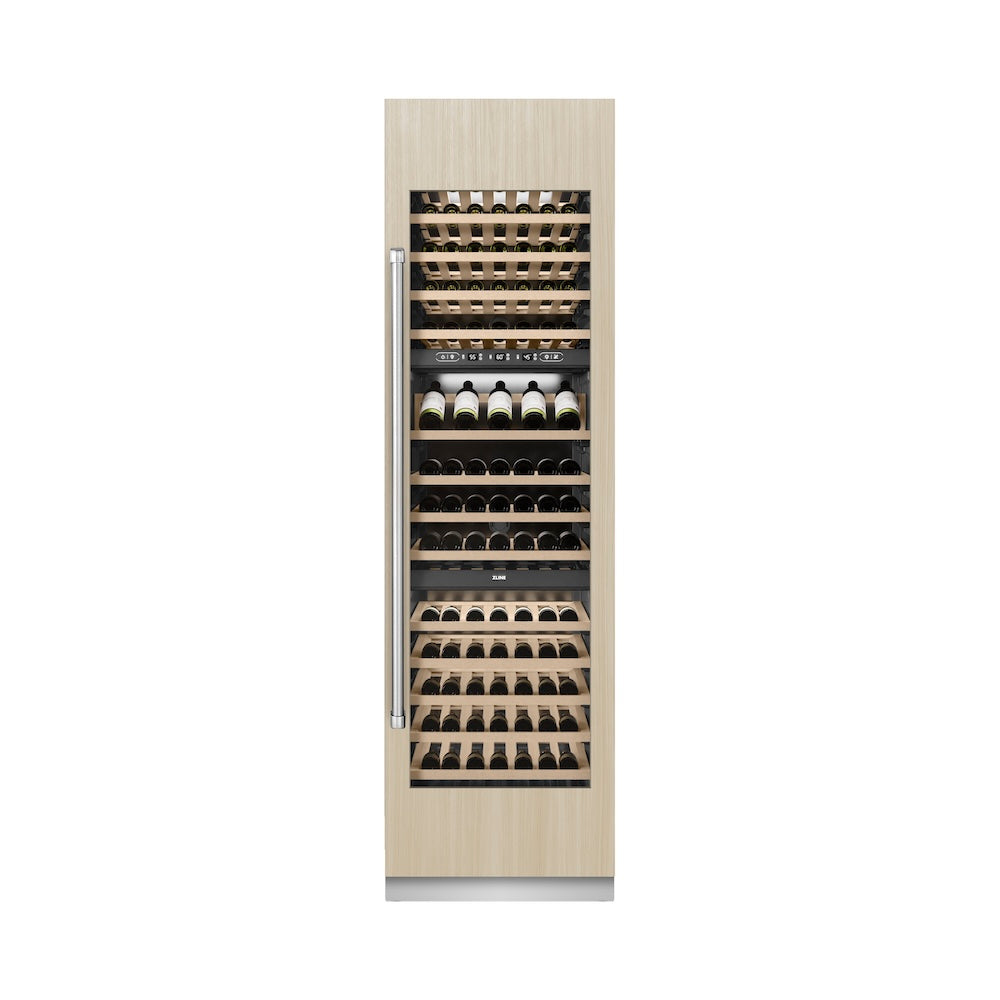 ZLINE 24 in. 12.4 cu. ft. Triple Zone 100 Bottle Panel Ready Column Wine Cooler (RBCWV-24)