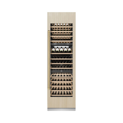 ZLINE Autograph Edition 24 in. 12.4 cu. ft. Triple Zone 100 Bottle Panel Ready Column Wine Cooler with Champagne Bronze Accents (RBCWVZ-24-CB)