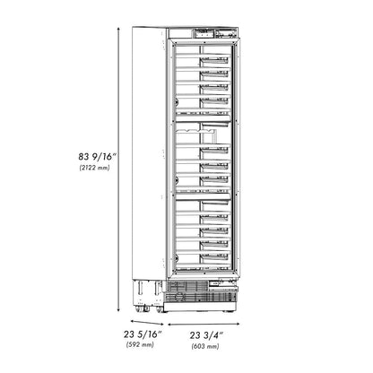 ZLINE Autograph Edition 24 in. 12.4 cu. ft. Triple Zone 100 Bottle Panel Ready Column Wine Cooler with Polished Gold Accents (RBCWVZ-24-G)