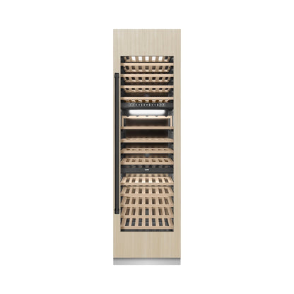 ZLINE Autograph Edition 24 in. 12.4 cu. ft. Triple Zone 100 Bottle Panel Ready Column Wine Cooler with Matte Black Accents (RBCWVZ-24-MB)
