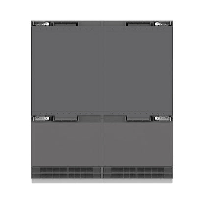 ZLINE Autograph Edition 72 in. 39.6 cu. ft. Panel Ready French Door Built-In Bottom Freezer Refrigerator with Water Dispensers and Ice Makers with Graphite Gray Interior and Champagne Bronze Accents (GRBITZ-72-CB)