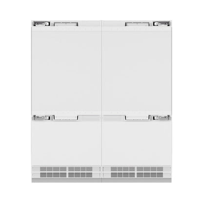 ZLINE Autograph Edition 72 in. 39.6 cu. ft. Panel Ready French Door Built-In Bottom Freezer Refrigerator with Water Dispensers and Ice Makers and Champagne Bronze Accents (RBITZ-72-CB)