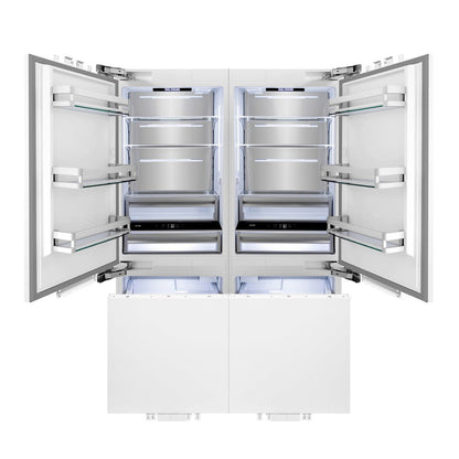 ZLINE 60 in. 32.2 cu. ft. Panel Ready French Door Built-In Bottom Freezer Refrigerator with Water Dispensers and Ice Makers (RBIV-60)