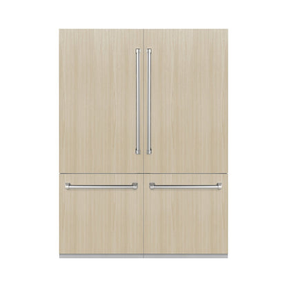 ZLINE 60 in. 32.2 cu. ft. Panel Ready French Door Built-In Bottom Freezer Refrigerator with Water Dispensers and Ice Makers (RBIV-60)