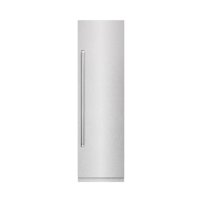 ZLINE 24 in. 12.5 cu. ft. Column Refrigerator in Satin Stainless Steel with Graphite Gray Interior (RCRV-SN-24)