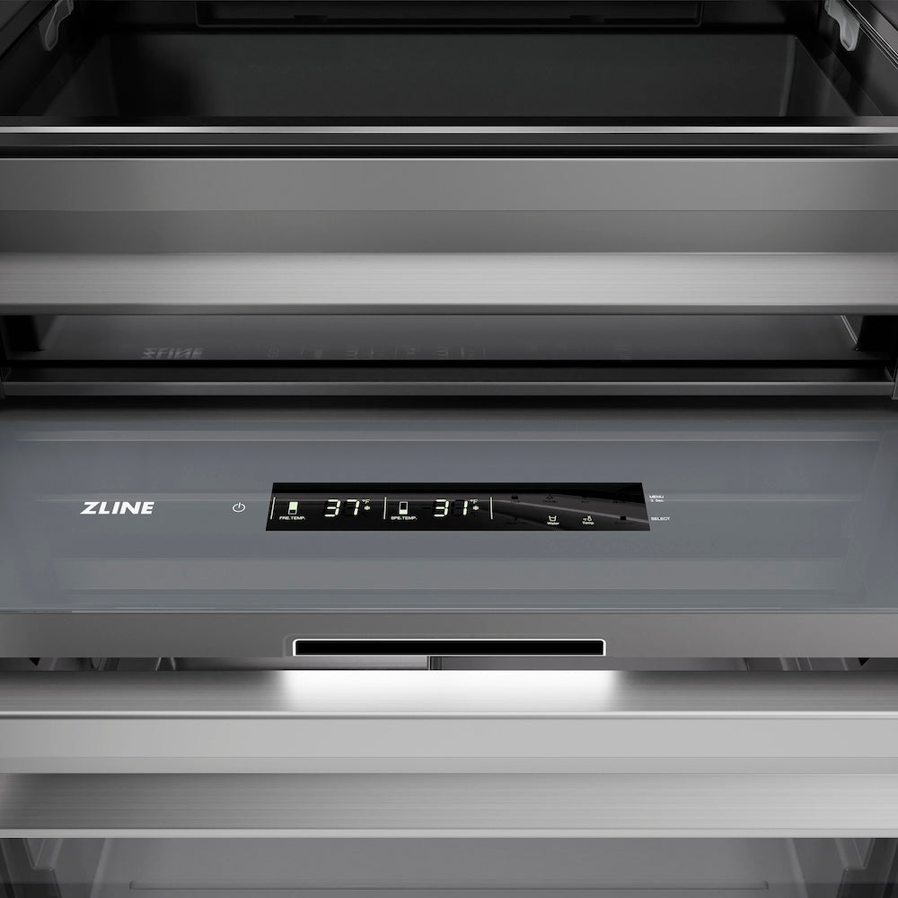 ZLINE 30 in. 16.7 cu. ft. Column Refrigerator in Satin Stainless Steel with Graphite Gray Interior (RCRV-SN-30)