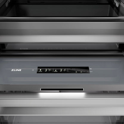 ZLINE 30 in. 16.7 cu. ft. Column Refrigerator in Satin Stainless Steel with Graphite Gray Interior (RCRV-SN-30)