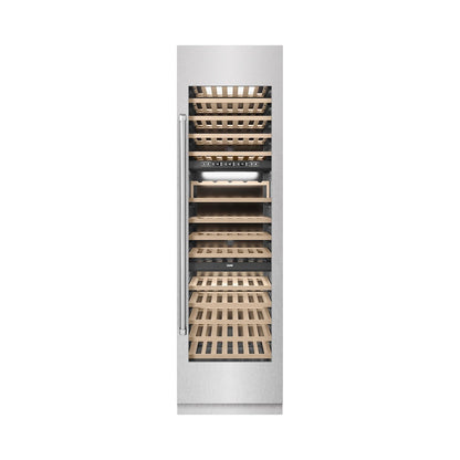 ZLINE 24 in. 12.4 cu. ft. Triple Zone 100 Bottle Column Wine Cooler in Satin Stainless Steel (RCWV-SN-24)