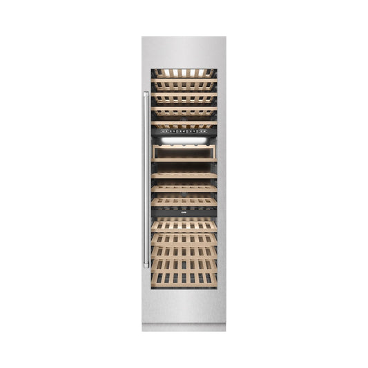 ZLINE 24 in. 12.4 cu. ft. Triple Zone 100 Bottle Column Wine Cooler in Satin Stainless Steel (RCWV-SN-24)