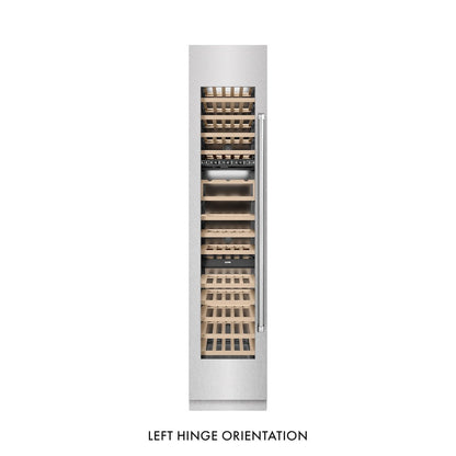 ZLINE 18 in. 9.0 cu. ft. Triple Zone 68 Bottle Left Hinge Column Wine Cooler in Satin Stainless Steel (RCWVL-SN-18)