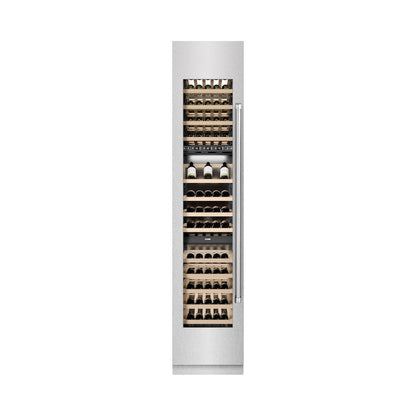 ZLINE 18 in. 9.0 cu. ft. Triple Zone 68 Bottle Left Hinge Column Wine Cooler in Satin Stainless Steel (RCWVL-SN-18)